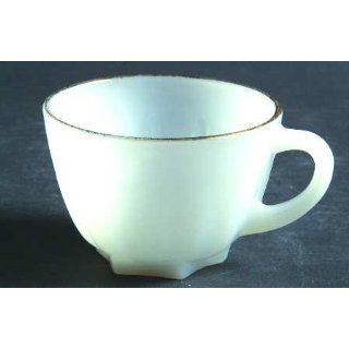 Fire King Anchor Hocking 1950s Milk Glass Cup W Gold Trim