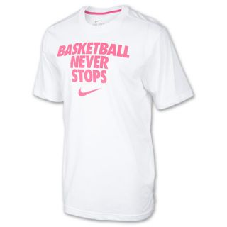 Mens Nike Basketball Never Stops Tee Shirt White