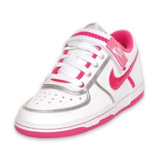 Nike Kids Vandal Low Basketball Shoe White/Fuschia
