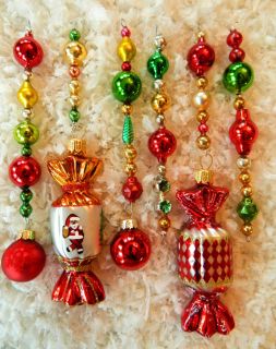 Mercury Glass Bead Christmas Icicle Ornaments Garland CANDY
