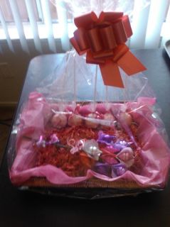 Beautiful Cake Pop Gift Basket Any Color Flavor Wedding Grad Shower