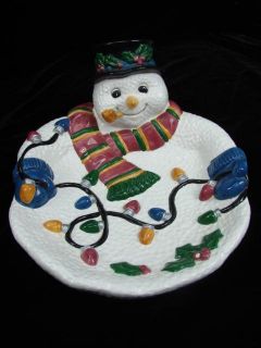Hollytree Brand Snowman Candy Serving Dish Winter Christmas Holiday
