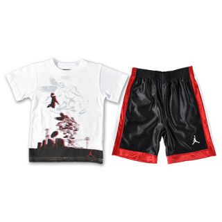 Jordan Infant City Tee Short Set Black/Red/White