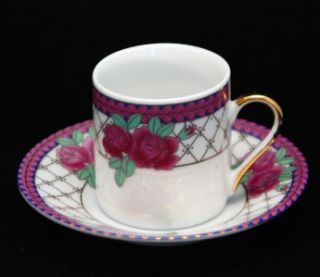 Holsted House Pink Floral Demi Tasse Cup and Saucer