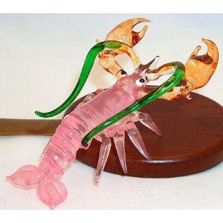 Crawfish Large Crayfish Pink Art Glass Figurine Home