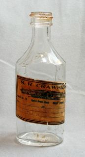 Crawford Druggist Holly Springs Miss Drug Store Bottle Paper Label