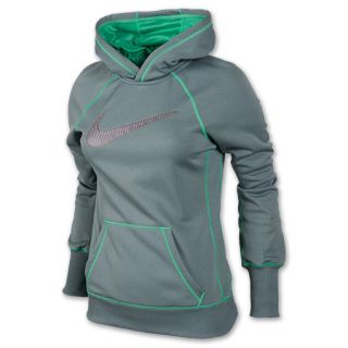 Nike Swoosh Out Womens Pullover Hoodie Grey/Green