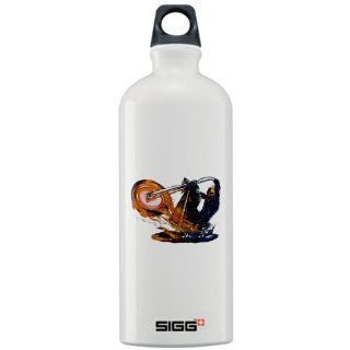 Sigg Water Bottle 1.0L Flaming Skeleton Skull Riding