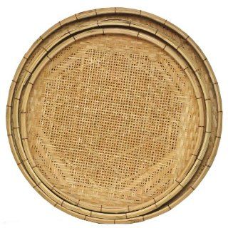 Natural Hand Woven Split Bamboo Nested Round Trays Set of