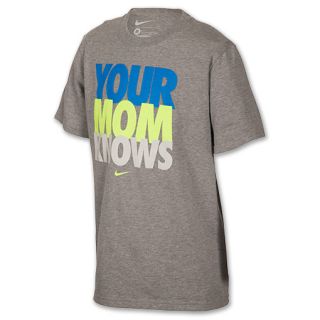 Kids Nike Your Mom Knows Tee Shirt Dark Grey
