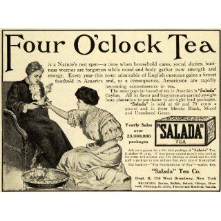1911 Ad English Ceylon Salada Tea Party Time Four OClock