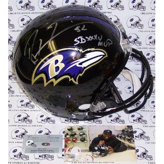 Ray Lewis Autographed Helmet   Full Size Riddell Sports