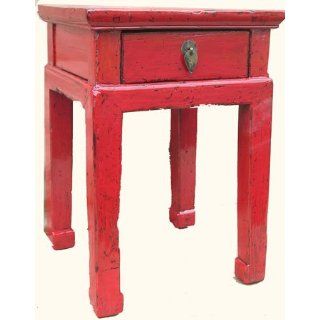 Lipstick red Sui Chang Antique one drawer stool Home