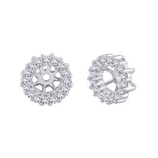 10K White Gold 1/4 ct. Diamond Earring Jackets Jewelry 