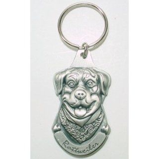 Pewter Rottweiler Key Chain Ring Made in the USA Rottie