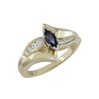 Daija   size 4.25 14K Gold Sapphire & Diamond Ring: Jewelry: 