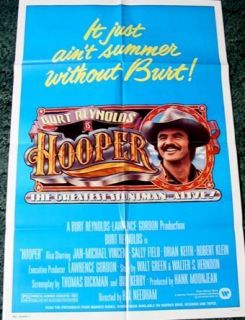 Hooper Original Advance Movie Poster 1978 Burt Reynolds