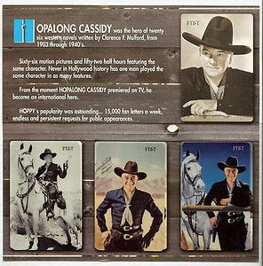 Hopalong Cassidy Phone Card Limited Edition Set of 3 in Mint Conidtion