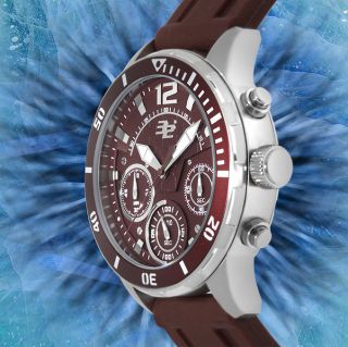 32 Degrees Esker Chronograph Sienna Brown Luxury Sport Watch Brand New