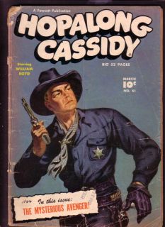 Hopalong Cassidy 41 William Boyd Painted Cover 1950 G