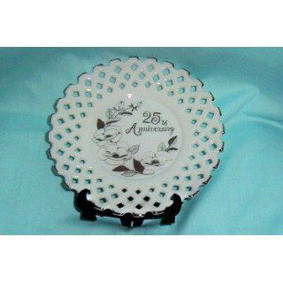 Twenty Fifth Fine Porcelain Anniverary Plate    25th with