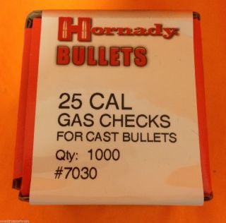 Hornady 25 Cal Gas Checks for Cast Bullets Qty 1000 7030