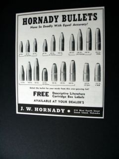 Hornady Bullets Bullet 1953 Print Ad