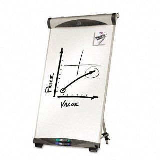  Dry erase Easel, Adjustable Height, 73 quot;H, Silver