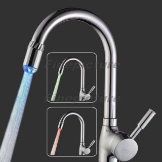 Color Changing LED Faucet Cold Hot Water Sensitive Head