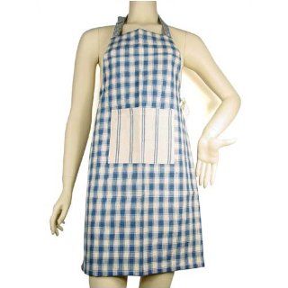 Homespun gingham with blue stripe accent CHILD size French