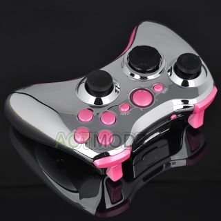  Full Housing Shell Polished Pink Button for Xbox 360 Controller