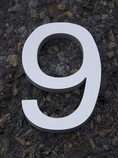 Modern House Number Aluminum Helvetica Font Eight 8