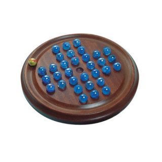  Solitaire High Quality Wooden Board Glass Marbles Great Gift