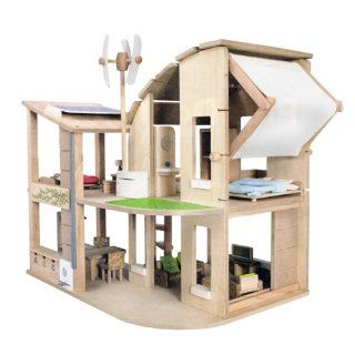 Plan Toys The Green Dollhouse with Furniture: Toys & Games