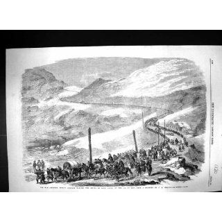 Antique Print of 1859 War General Vinoy Defile Mont Cenis