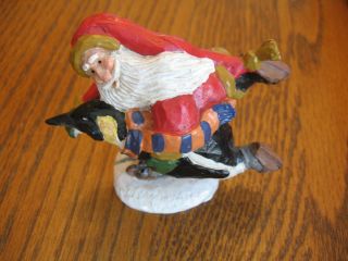 House of Hatten Susan Smith Santa Skating with Penguin 1998 Retired