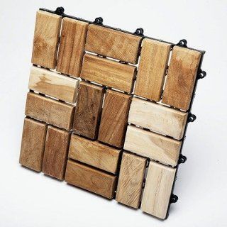 Le Click Flex Teak Interlocking Decking Tiles (Box of 10