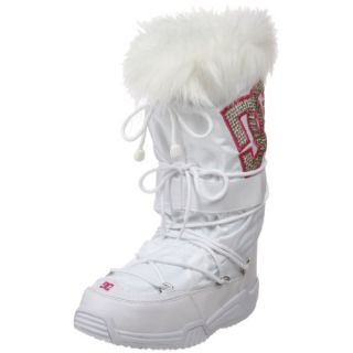 DC Womens Chalet LE Faux Fur Boot,White/Crazy Pink/Soft