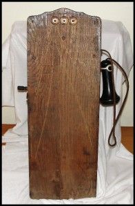 Antique Oak Wall Phone Julius Andrae Sons RARE