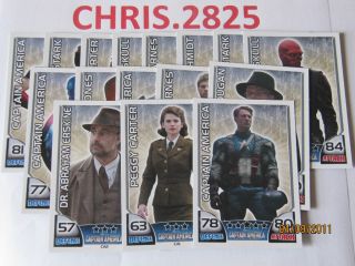 Marvel Hero Attax CA1 CA15 Captain America Movie Cards