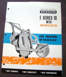 Howard E Series III Rotavator Dealer Sales Brochure Catalog