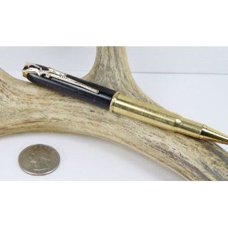 Ebony Ebony 30 30 Rifle Cartridge Pen With a Gold Finish