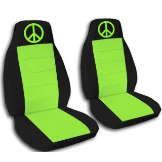 2000 VW Beetle car seat covers. 2 black and lime green seat covers