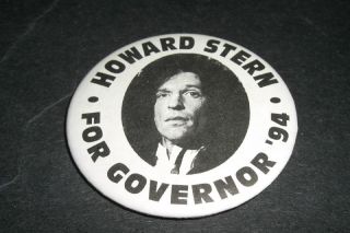 1994 Howard Stern for Governor Mint Pin 2 Must See