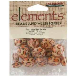 The Beadery Elements Painted Wood Beads   14PK/Cheetah