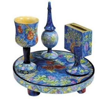 Seven Spices Hand Painted Wooden Havdalah Set by Yair