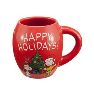 Vandor LLC 85166 Peanuts Holiday 18 Ounce Oval Ceramic Mug