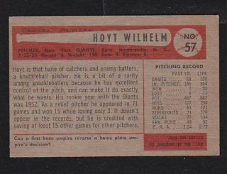 1954 Bowman #57 Hoyt Wilhelm EX New York Giants Premium Vintage Card $