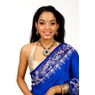 Dazzling Midnight Blue Sari Saree with Stitched Blouse