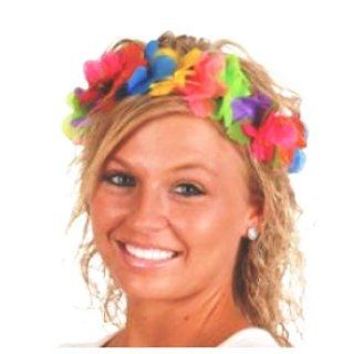 12 Hawaiian Luau Flower Headbands (1 Dozen) Toys & Games